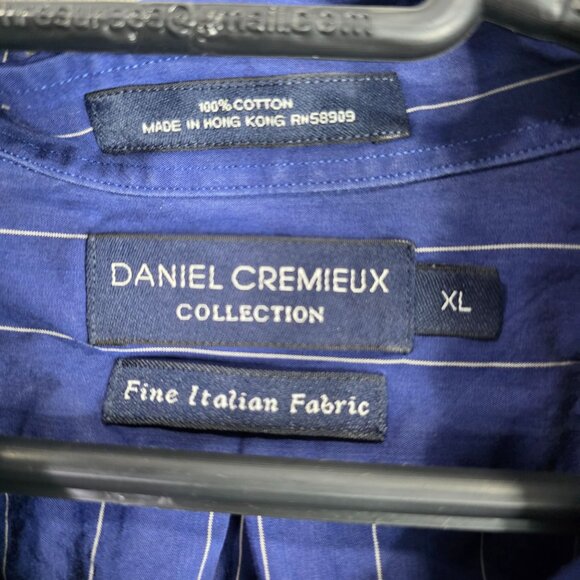 Mens Daniel Cremieux Blue & White Striped Shirt Button Up Long Sleeve Size XL - Picture 2 of 6